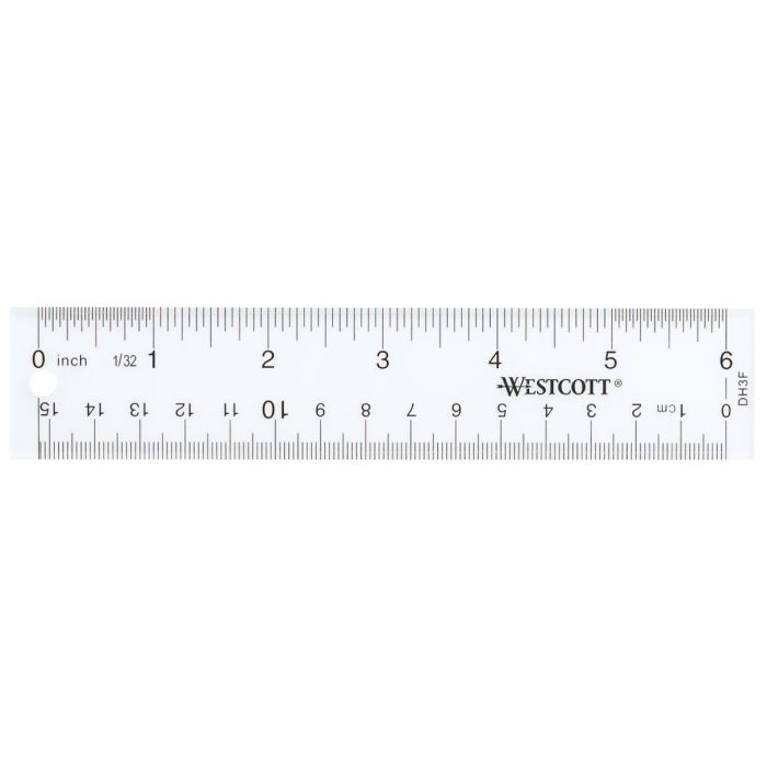 6" Acrylic Ruler, Clear