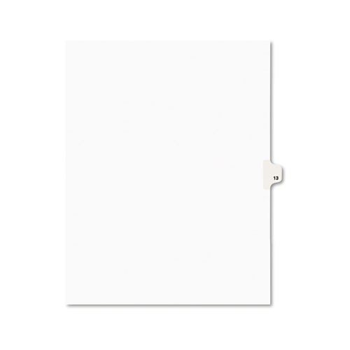 Preprinted Legal Exhibit Side Tab Index Dividers, Avery Style, 10-Tab, #13, 11 x 8.5, White, 25/Pack