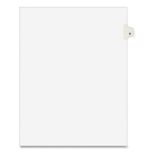 Kleer -Fax Exhibit Index Dividers " D " Tabs - 8.5" x11 Letter - White 25/Pk