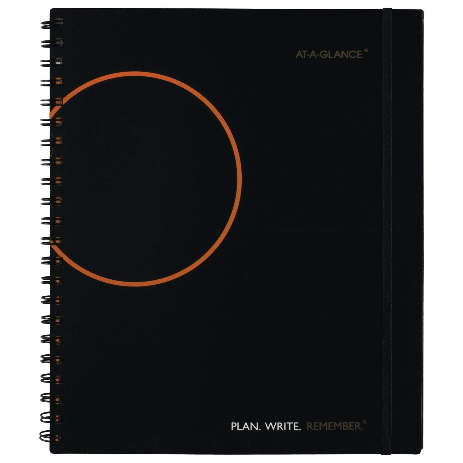 Undated Planning Notebook with Reference Calendars, Plan.Write.Remember., 9.19 x 11 Inches, Black