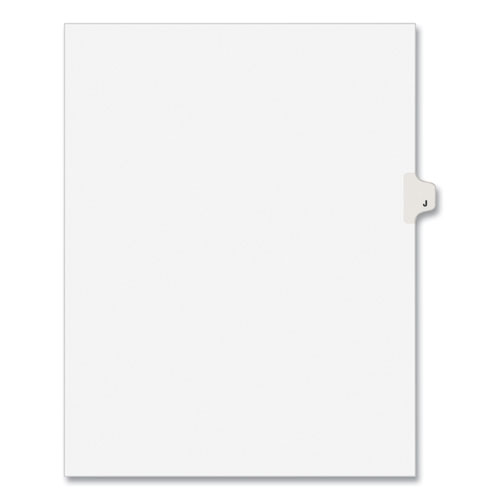 Kleer -Fax Exhibit Index Dividers " J " Tabs - 8.5" x11 Letter - White 25/Pk