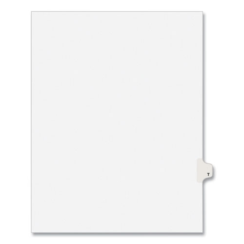 Kleer -Fax Exhibit Index Dividers " T " Tabs - 8.5" x11 Letter - White 25/Pk