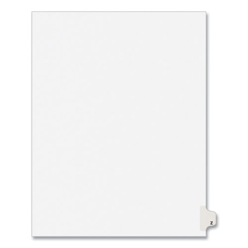 Kleer -Fax Exhibit Index Dividers " Z " Tabs - 8.5" x11 Letter - White 25/Pk