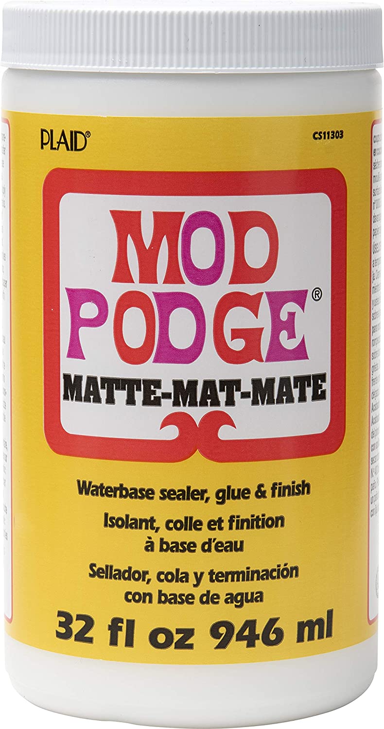 Mod Podge CS11303 Waterbase Sealer, Glue & Decoupage Finish, 32 oz, Matte, 32 Fl Oz