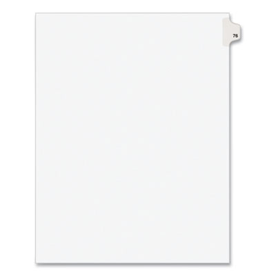 Exhibit Tab Index Dividers, Avery  #76, 11 X 8.5, White, 25/pack,
