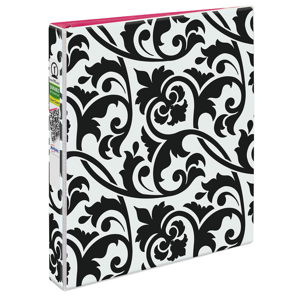 Avery Fashionable Durable View Binder, 1" Round Rings, Damask