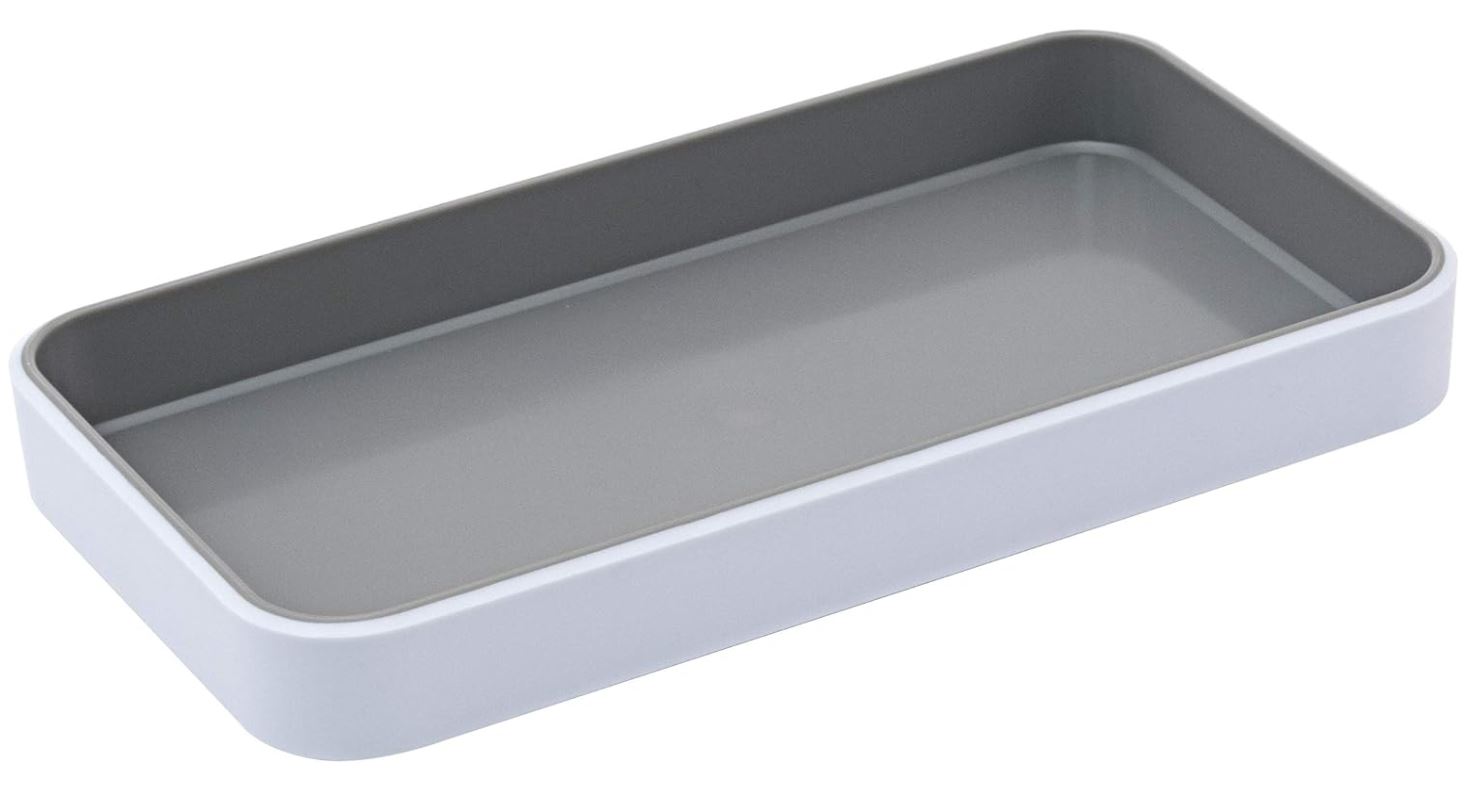 Fusion Small Open Tray, White/Gray