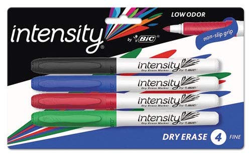 Bic Intensity Low Odor Dry-Erase Fine Point Markers 4pk