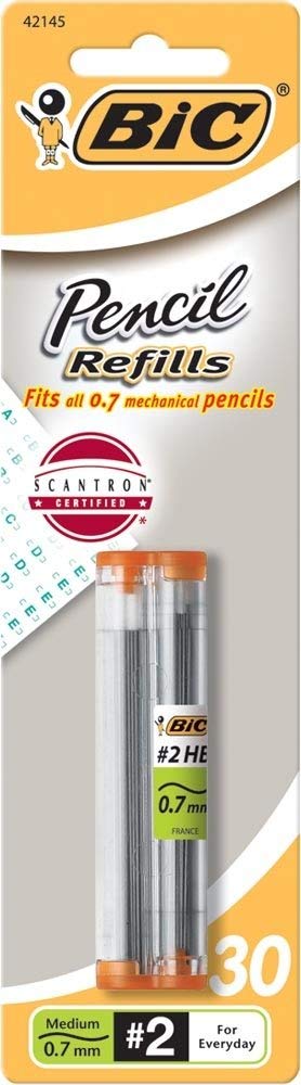 BIC Pencil Lead Refills, Medium Point (0.7mm), 30ct