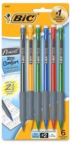 Xtra-Comfort Mechanical Pencil, 0.5 mm, HB (#2.5), Black Lead, Assorted Barrel Colors, 5/Pack
