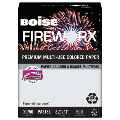 FIREWORX Premium Multi-Use Colored Paper, 20lb, 8.5 x 11, Smoke Gray, 500/Ream