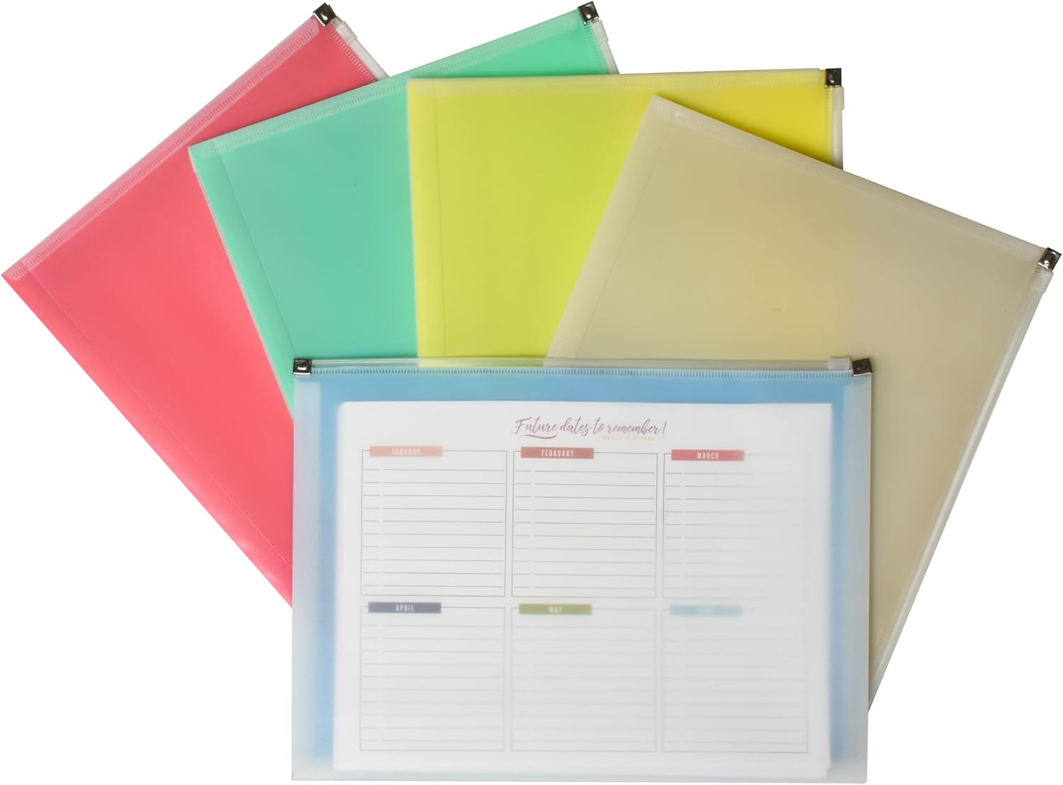 Zip 'N Go Expanding Portfolios, Letter Size, 200-Sheet Capacity, Asst. Colors