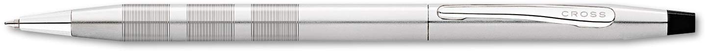 Classic Century Twist-Action Ballpoint Pen, Retractable, Medium 1 mm, Black Ink, Satin Chrome Barrel