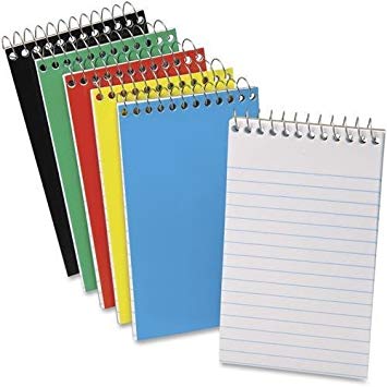 Memo Pads, Narrow Rule, Randomly Assorted Cover Colors, 50 White 3 x 5 Sheets