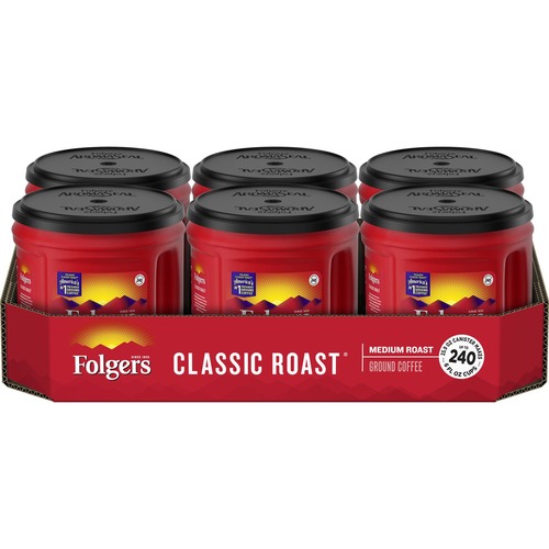 Folgers® Classic Roast Ground Coffee Medium - 25.9 oz - 6 / Carton