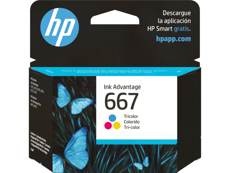 HP 667 Tri-color Original Ink Advantage Cartridge