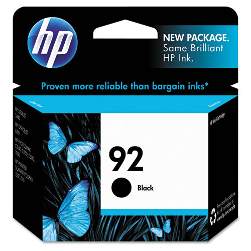 HP 92   Black Original Ink Cartridge,  Deskjet 5440 Series, Officejet 6310,  Photosmart C3135, C3140, C3150, C3180, 7850,PSC 1507, 1510 Series