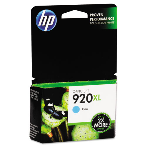 HP 920XL, Cyan ink cartridge, Officejet 6000 Series, 6500, 6500ASeries, 7000, 7500, 7500A
