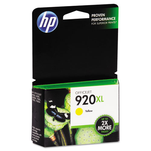 HP 920XL, Yellow ink cartridge, Officejet 6000 Series, 6500, 6500ASeries, 7000, 7500, 7500A