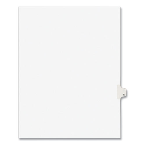Kleer -Fax Exhibit Index Dividers " R " Tabs - 8.5" x11 Letter - White 25/Pk