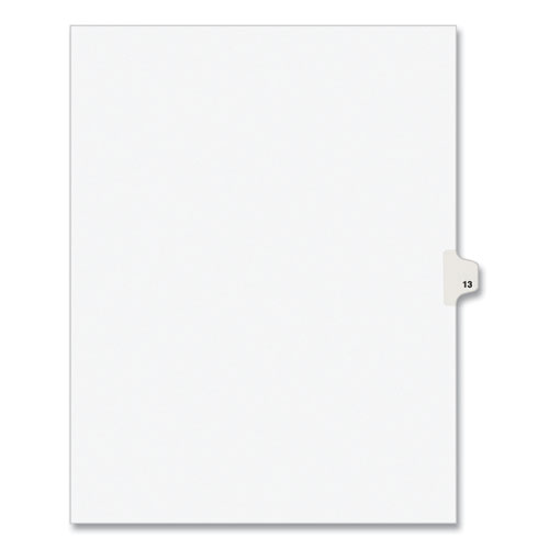 Kleer -Fax Exhibit Index Dividers "#13" Tabs - 8.5" x11 Letter - White 25/Pk
