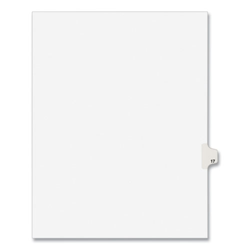 Kleer -Fax Exhibit Index Dividers " #17" Tabs - 8.5" x11 Letter - White 25/Pk