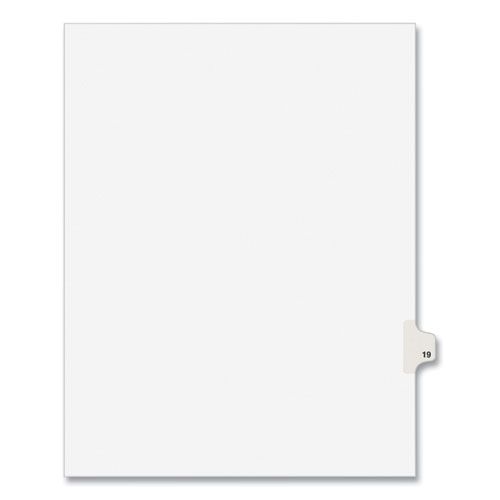 Kleer -Fax Exhibit Index Dividers " #19 " Tabs - 8.5" x11 Letter - White 25/Pk