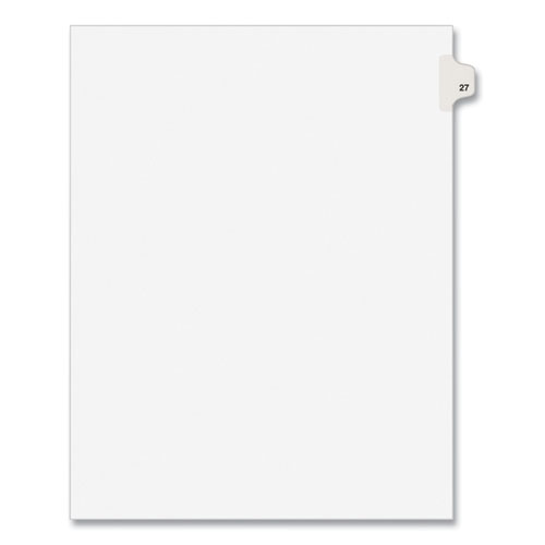 Kleer -Fax Exhibit Index Dividers " #27 " Tabs - 8.5" x11 Letter - White 25/Pk