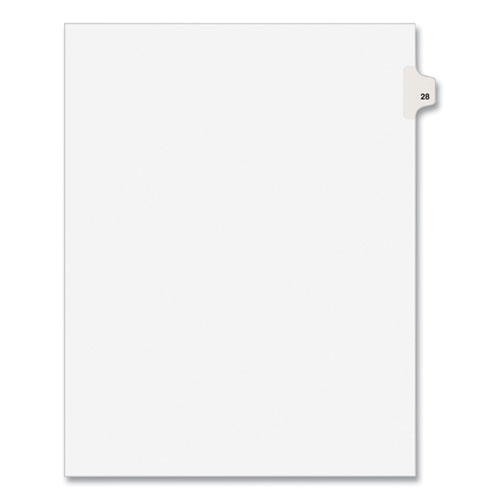 Kleer -Fax Exhibit Index Dividers " #28 " Tabs - 8.5" x11 Letter - White 25/Pk