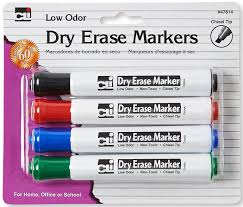 D/Erase Marker  Chisel Assorted 4/pk