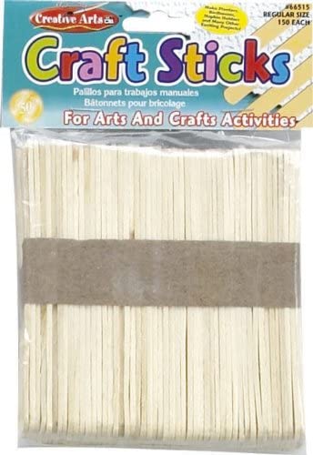 Craft Sticks, Regular Size, Natural Color, 4-1/2 x 3/8 Inch, 150/Bag