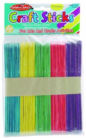 Jumbo Craft Sticks 5-7/8"X3/4" 75/Pkg-Colorful