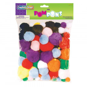Pom-Poms - 1/2" - Asst. Colors - 100/Bg