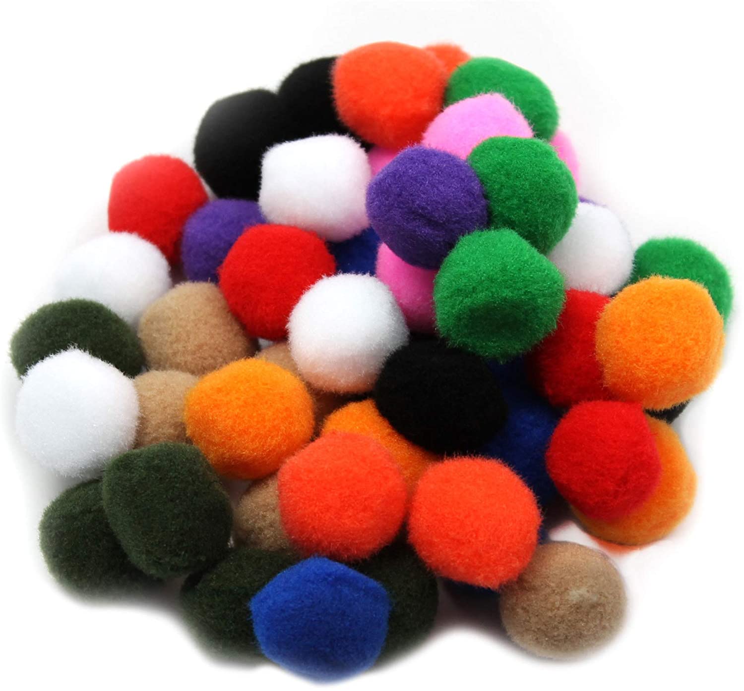 Creative Arts by Charles Leonard Pom-Poms, 1 Inch, Assorted Colors, 50