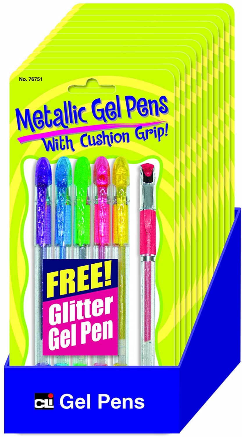 Metallic Gel Pens Asst 12pk