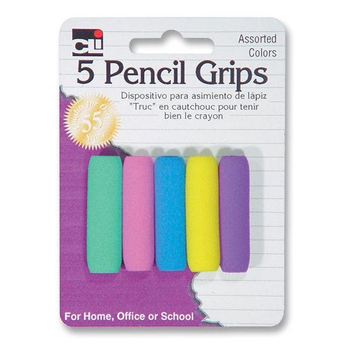 Soft Cushioned Foam Pencil Grips, Assorted Colors, 5-Pack