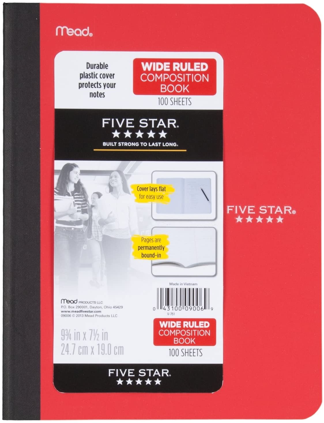 Five Star Composition Book, 100 Sheet Wide Rule Paper