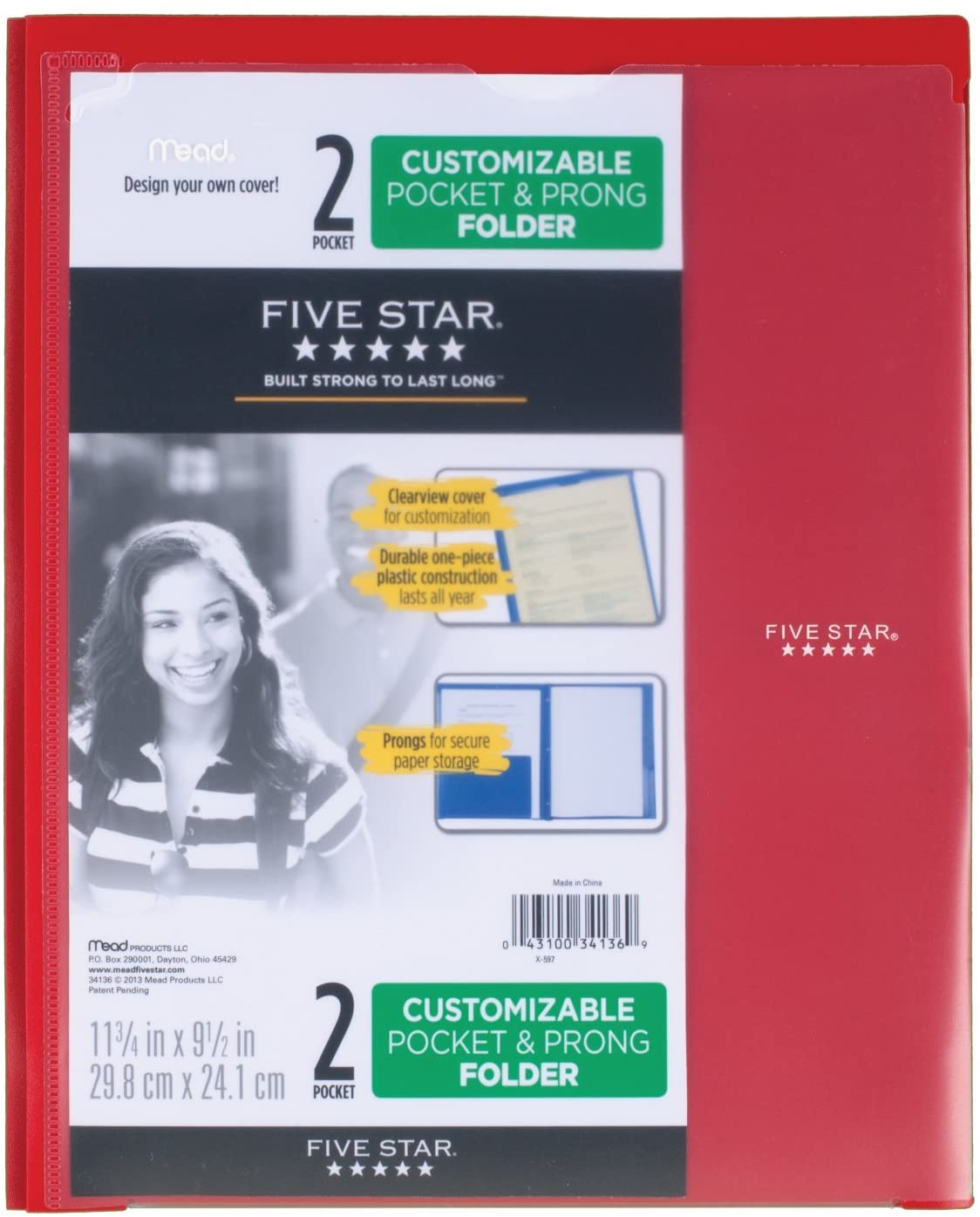 Five Star Clearview Pocket & Prong Folder