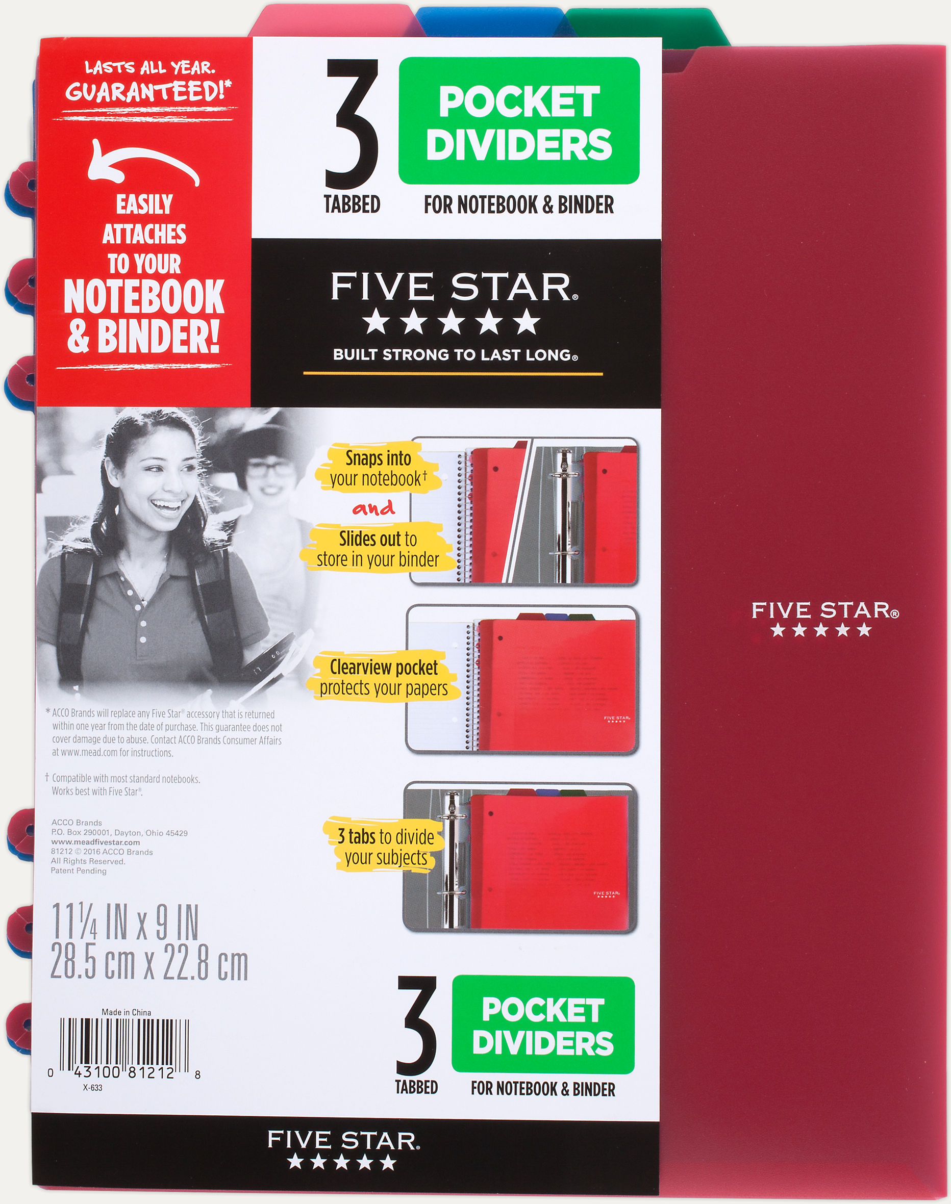 3 Tabbed Notebook Dividers