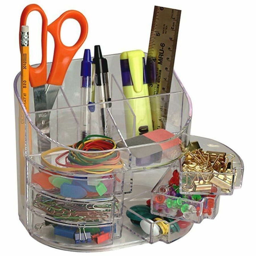 Double Supply Organizer 11 Compartment(s)Desktop - Clear