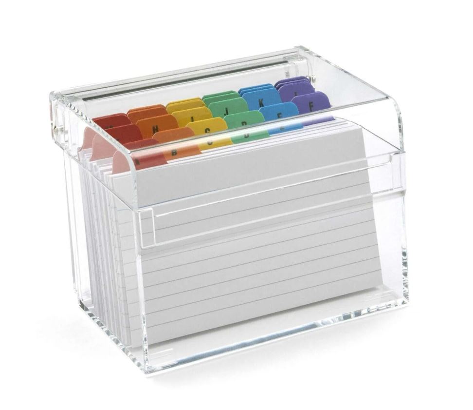 Clear Acrylic 5 x 3-inch Index Box