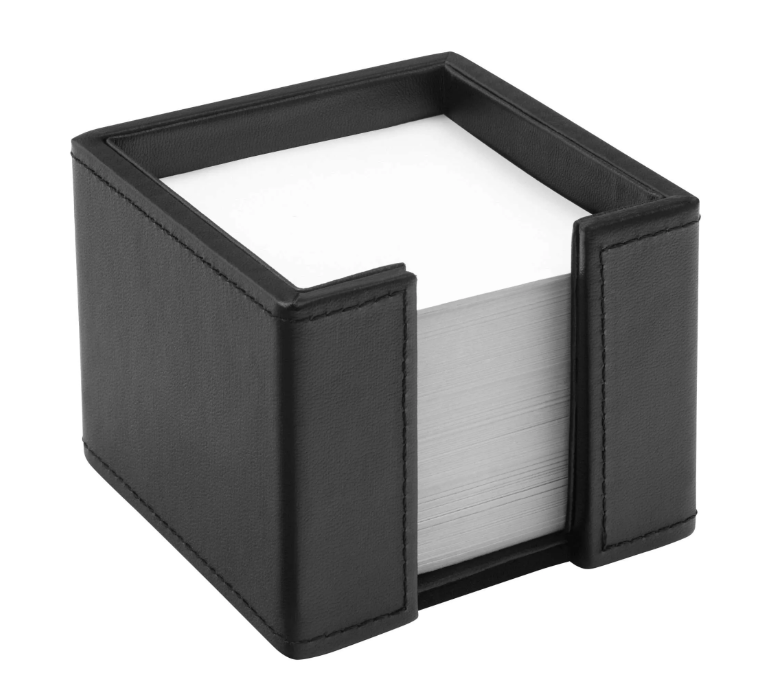 Black Faux Leather Memo Pad Holder