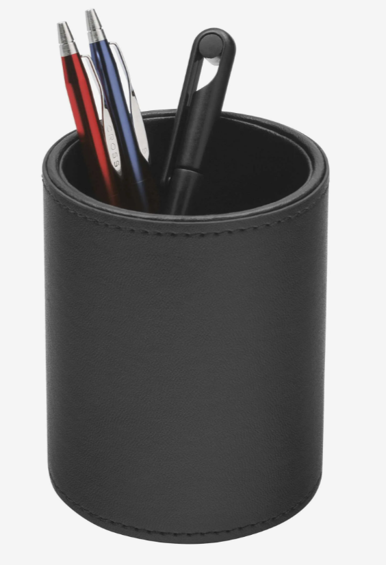 Black Faux Leather Pen Pot