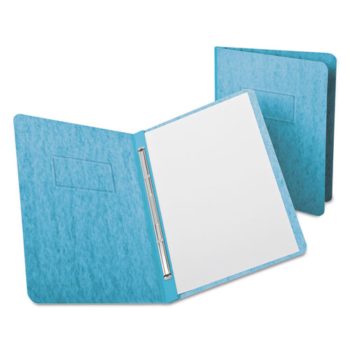 PressGuard and Pressboard Report Cover w/Reinforced Side Hinge, 2-Prong Fastener, 3" Cap, 8.5 x 11, Light Blue, 25/bx