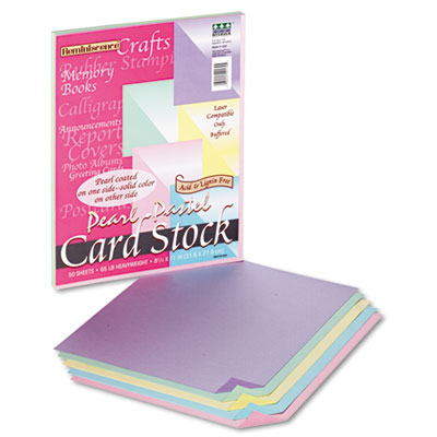 Reminiscence Card Stock, 65lb, 8.5 X 11, Assorted Pastel Pearl Colors, 50/pack