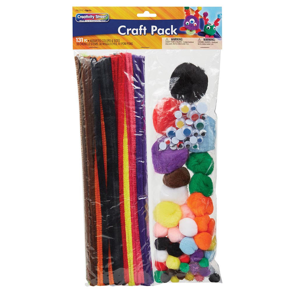 Creativity Street  Craft Pack (Eyes/Poms/Stems)  131 Pieces