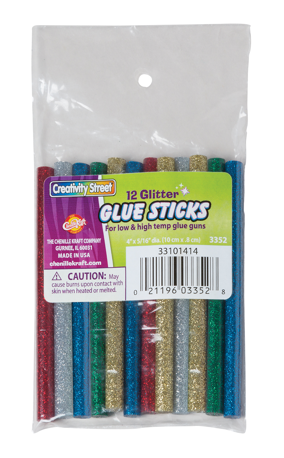 Hot Glue Sticks,Glitter Asst 6