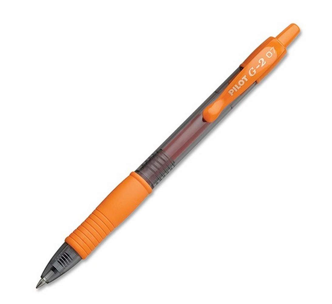 G2-7Retractable Gel Roller Pens Fine Tip Orange