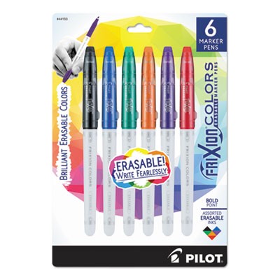 FriXion Colors Erasable Porous Point Pen, Stick, Bold 2.5 mm, Six Assorted Ink Colors, White Barrel