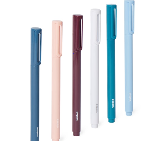 Contemporary Assorted Signature Ballpoint Pens, Set of 6